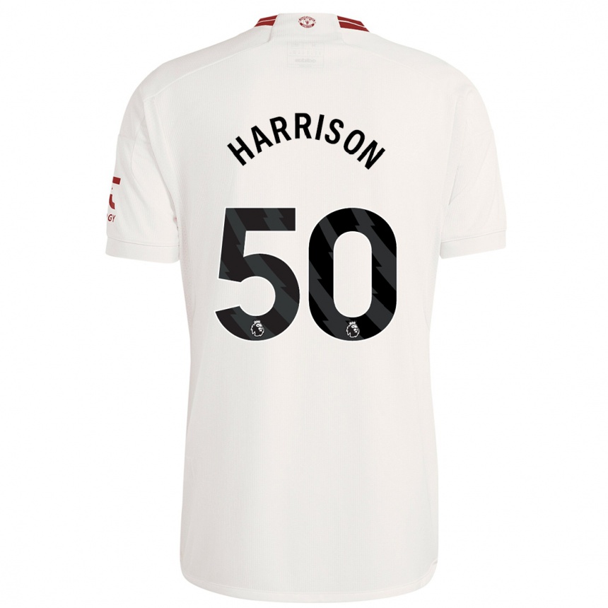 Kinder Fußball Elyh Harrison #50 Weiß Ausweichtrikot Trikot 2023/24 T-Shirt Luxemburg