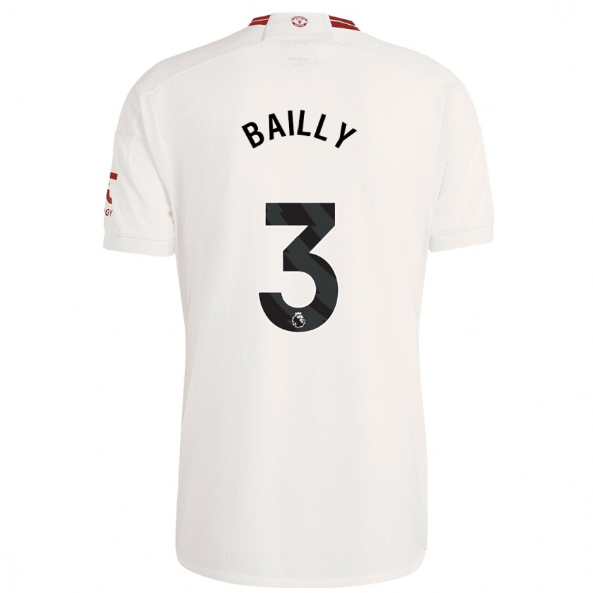 Kinder Fußball Eric Bailly #3 Weiß Ausweichtrikot Trikot 2023/24 T-Shirt Luxemburg