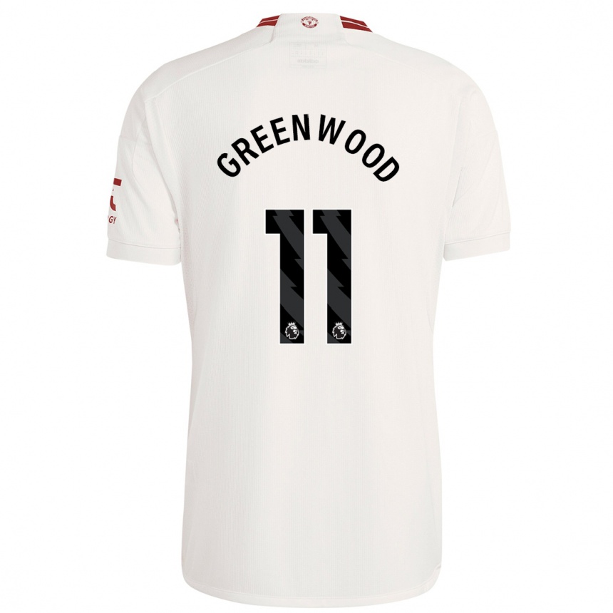 Kinder Fußball Mason Greenwood #11 Weiß Ausweichtrikot Trikot 2023/24 T-Shirt Luxemburg