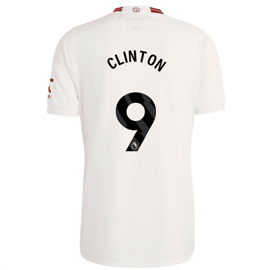 Kinder Fußball Grace Clinton #9 Weiß Ausweichtrikot Trikot 2023/24 T-Shirt Luxemburg