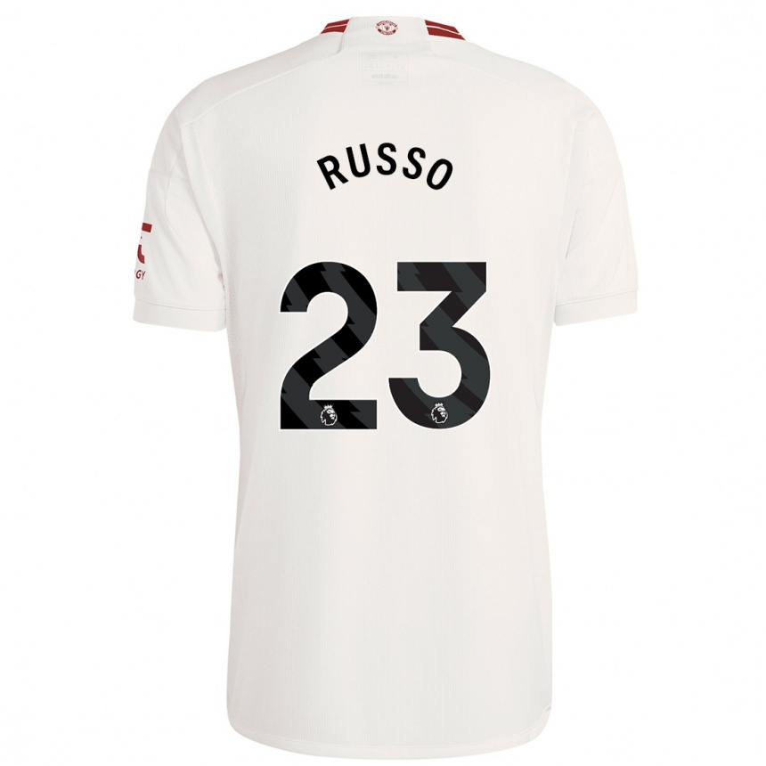 Kinder Fußball Alessia Russo #23 Weiß Ausweichtrikot Trikot 2023/24 T-Shirt Luxemburg