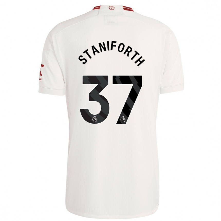 Kinder Fußball Lucy Staniforth #37 Weiß Ausweichtrikot Trikot 2023/24 T-Shirt Luxemburg