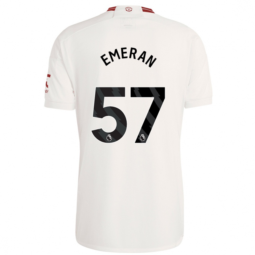 Kinder Fußball Noam Emeran #57 Weiß Ausweichtrikot Trikot 2023/24 T-Shirt Luxemburg