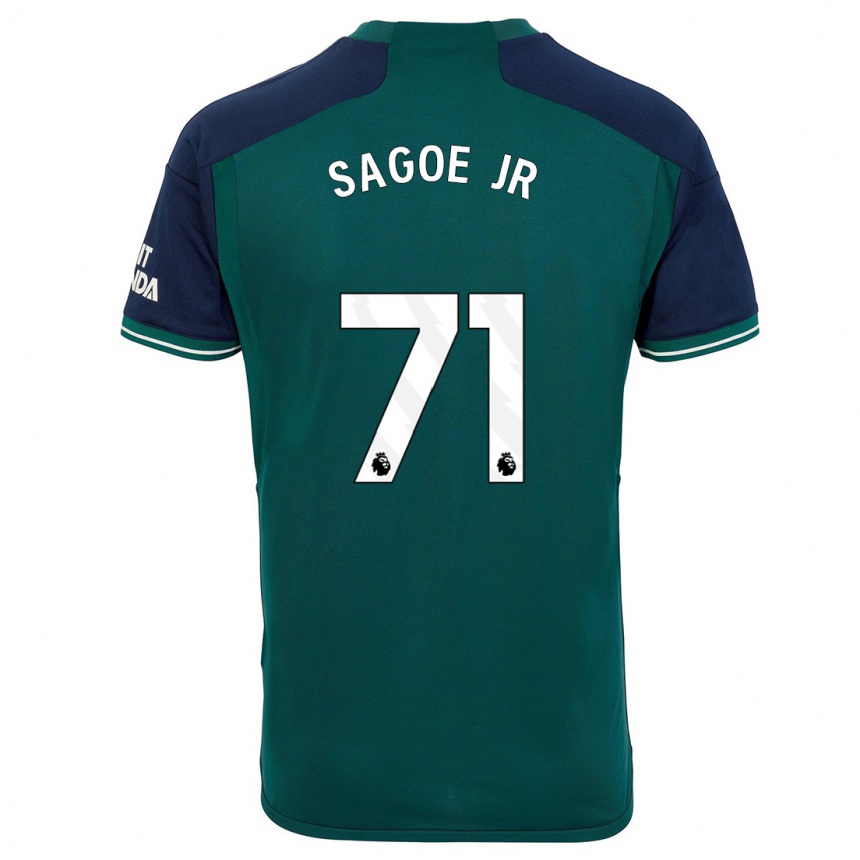 Kinder Fußball Charles Sagoe Jr #71 Grün Ausweichtrikot Trikot 2023/24 T-Shirt Luxemburg