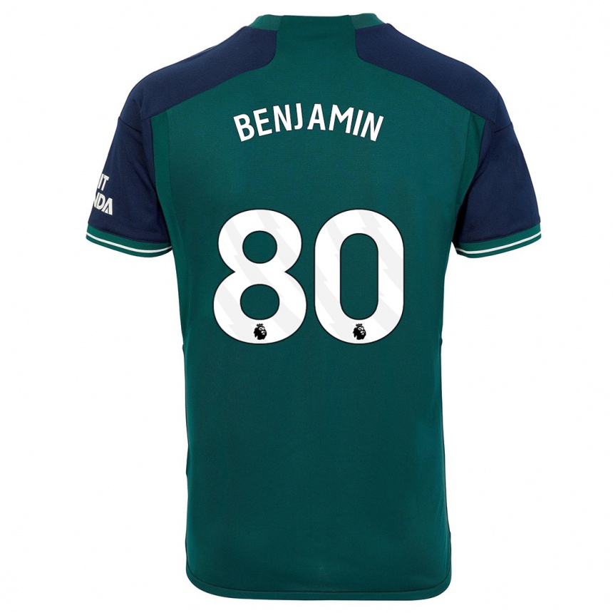 Kinder Fußball Omari Benjamin #80 Grün Ausweichtrikot Trikot 2023/24 T-Shirt Luxemburg