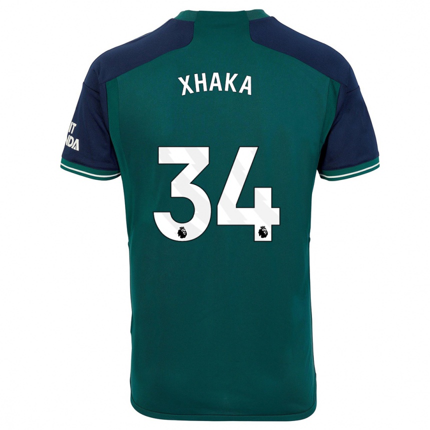 Kinder Fußball Granit Xhaka #34 Grün Ausweichtrikot Trikot 2023/24 T-Shirt Luxemburg