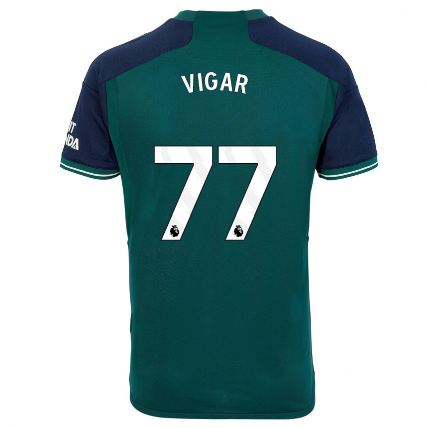 Kinder Fußball Billy Vigar #77 Grün Ausweichtrikot Trikot 2023/24 T-Shirt Luxemburg