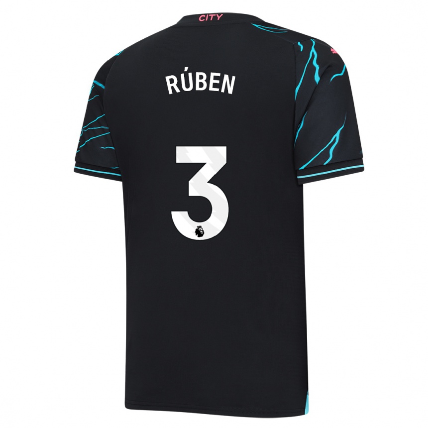 Kinder Fußball Ruben Dias #3 Dunkelblau Ausweichtrikot Trikot 2023/24 T-Shirt Luxemburg