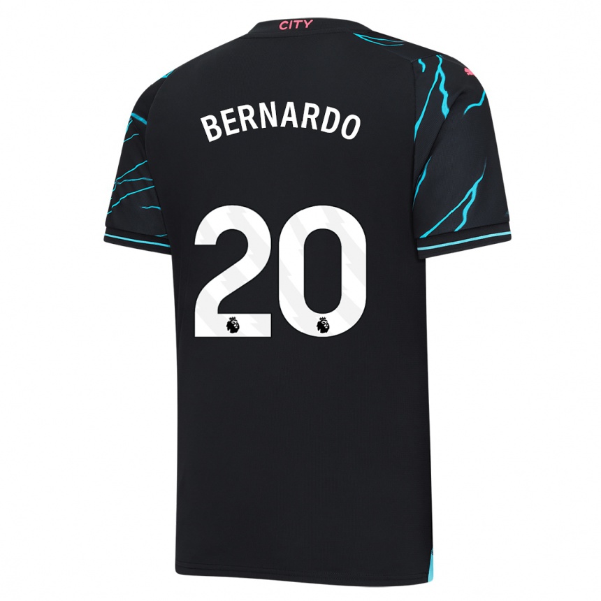 Kinder Fußball Bernardo Silva #20 Dunkelblau Ausweichtrikot Trikot 2023/24 T-Shirt Luxemburg