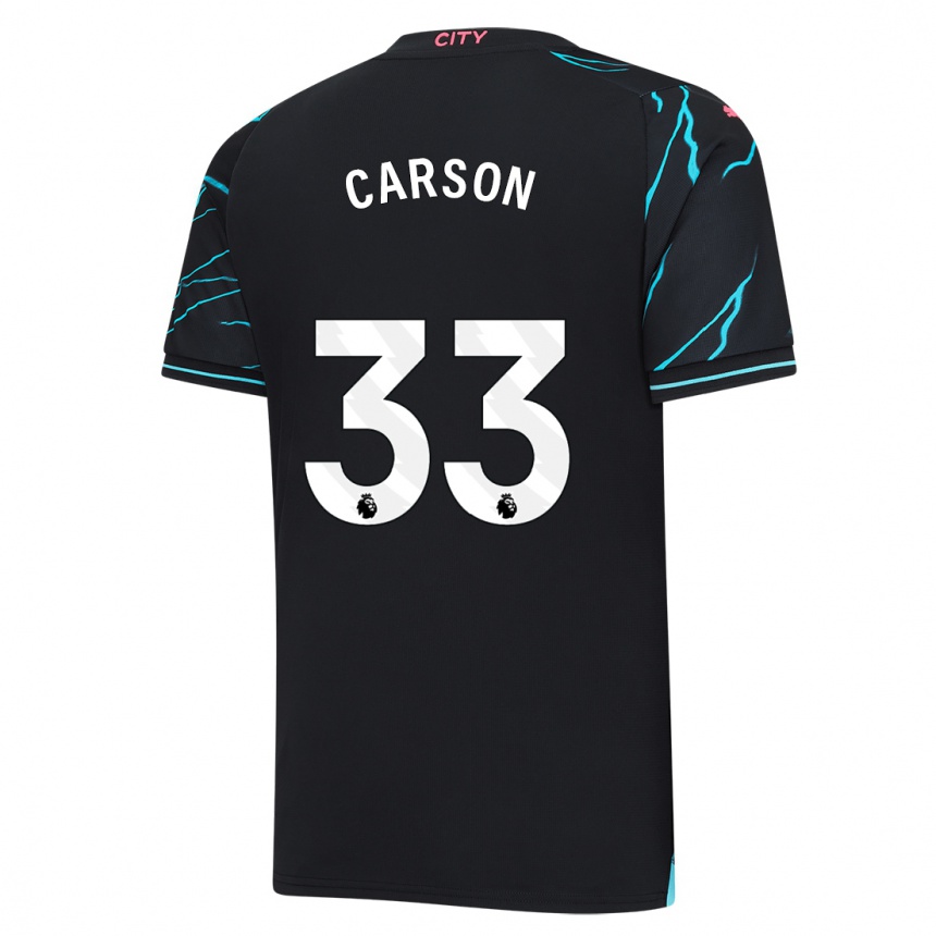 Kinder Fußball Scott Carson #33 Dunkelblau Ausweichtrikot Trikot 2023/24 T-Shirt Luxemburg