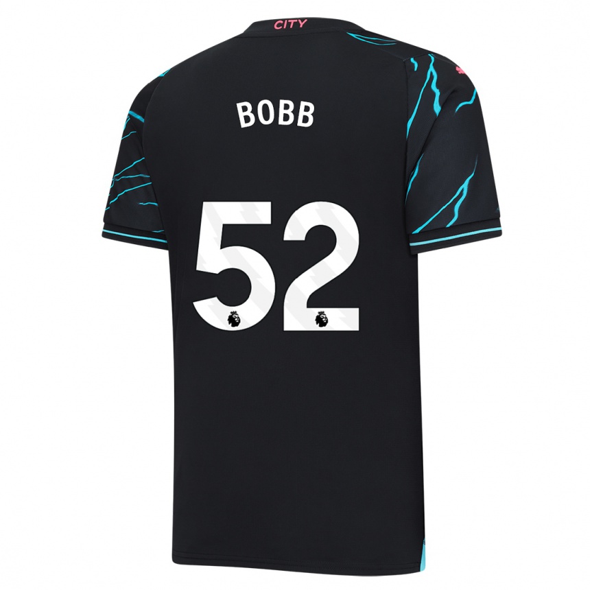 Kinder Fußball Oscar Bobb #52 Dunkelblau Ausweichtrikot Trikot 2023/24 T-Shirt Luxemburg