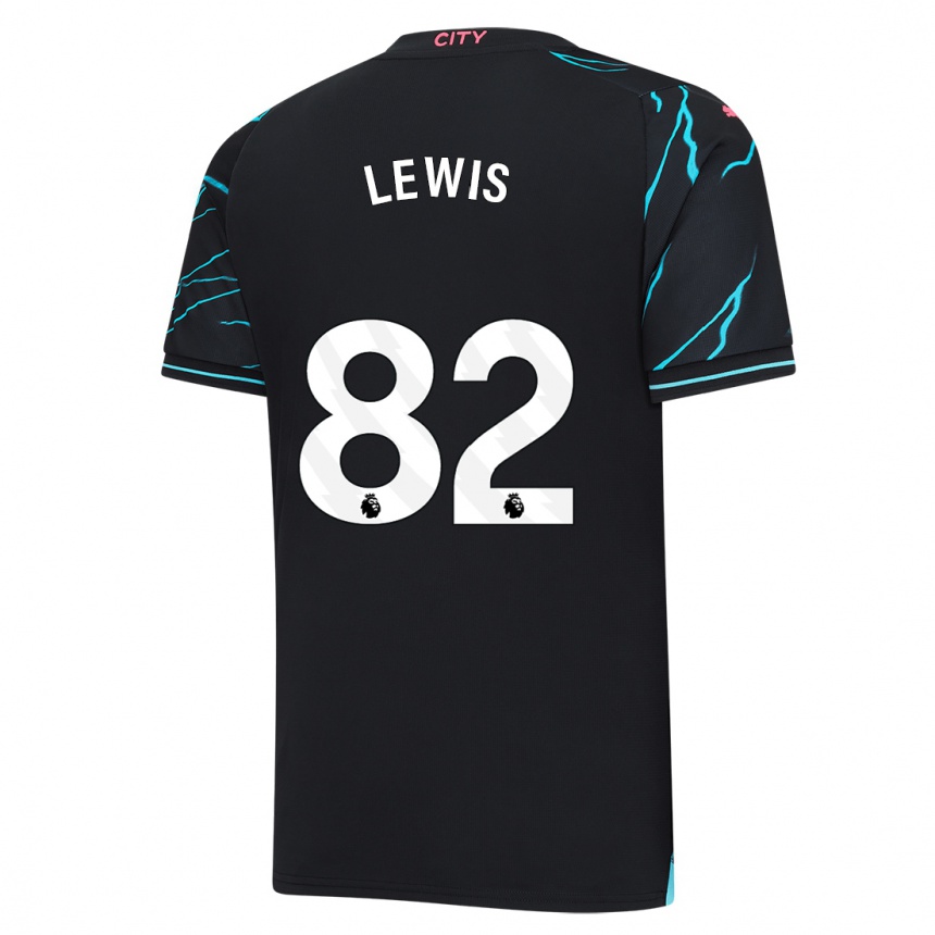 Kinder Fußball Rico Lewis #82 Dunkelblau Ausweichtrikot Trikot 2023/24 T-Shirt Luxemburg