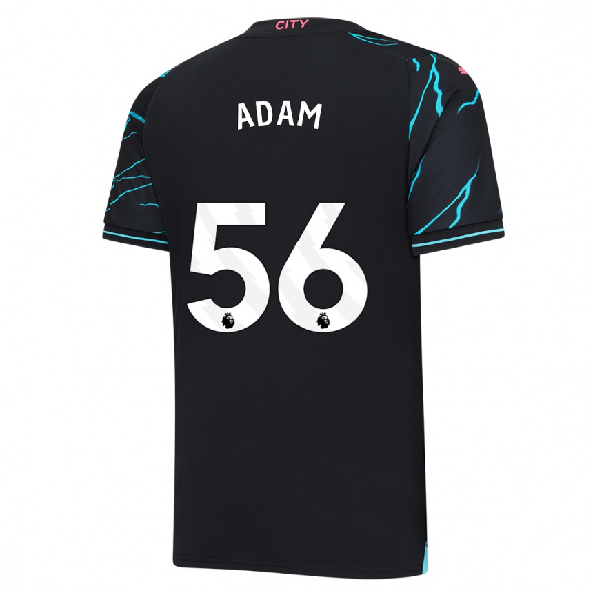 Kinder Fußball Josh Adam #56 Dunkelblau Ausweichtrikot Trikot 2023/24 T-Shirt Luxemburg