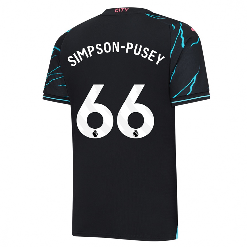 Kinder Fußball Jahmai Simpson-Pusey #66 Dunkelblau Ausweichtrikot Trikot 2023/24 T-Shirt Luxemburg