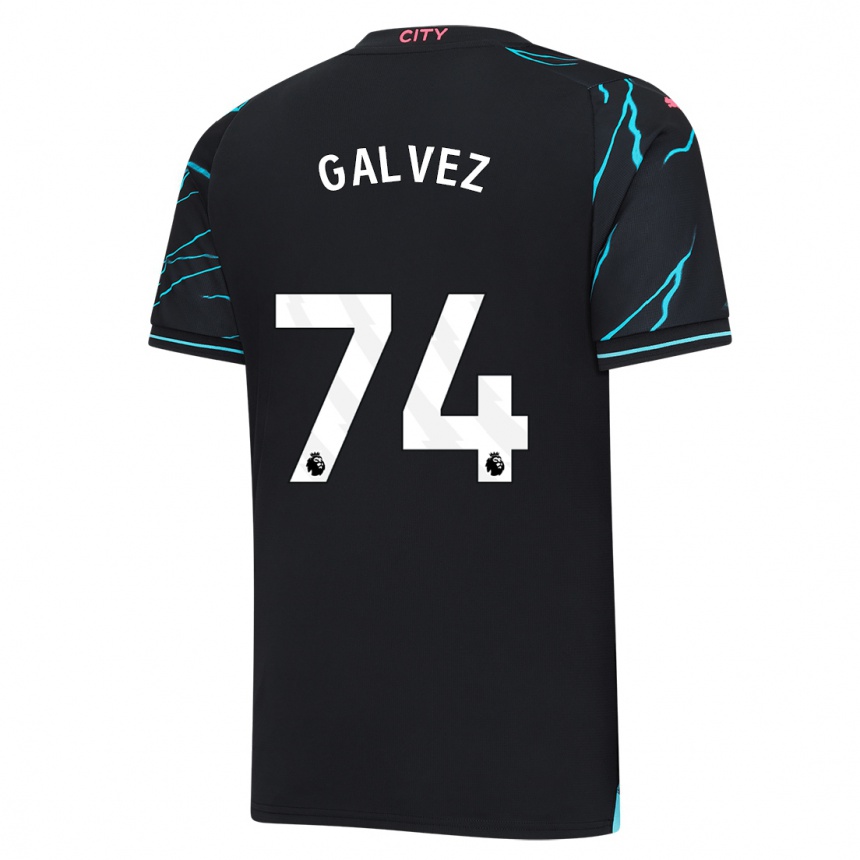 Kinder Fußball Tomas Galvez #74 Dunkelblau Ausweichtrikot Trikot 2023/24 T-Shirt Luxemburg