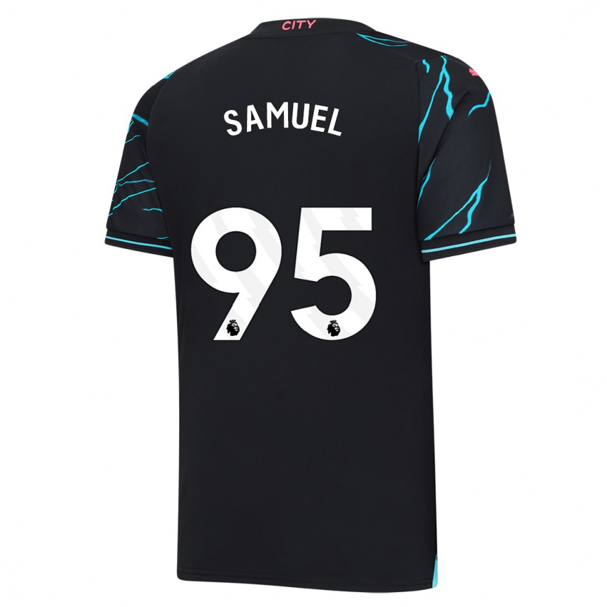 Kinder Fußball Lakyle Samuel #95 Dunkelblau Ausweichtrikot Trikot 2023/24 T-Shirt Luxemburg