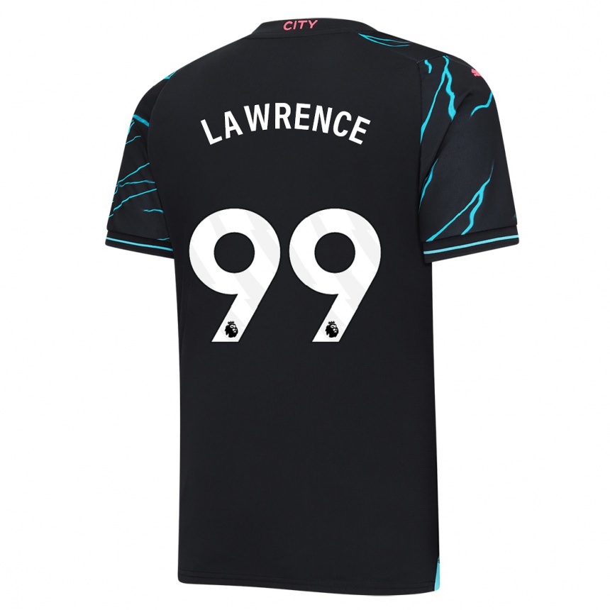 Kinder Fußball Emilio Lawrence #99 Dunkelblau Ausweichtrikot Trikot 2023/24 T-Shirt Luxemburg