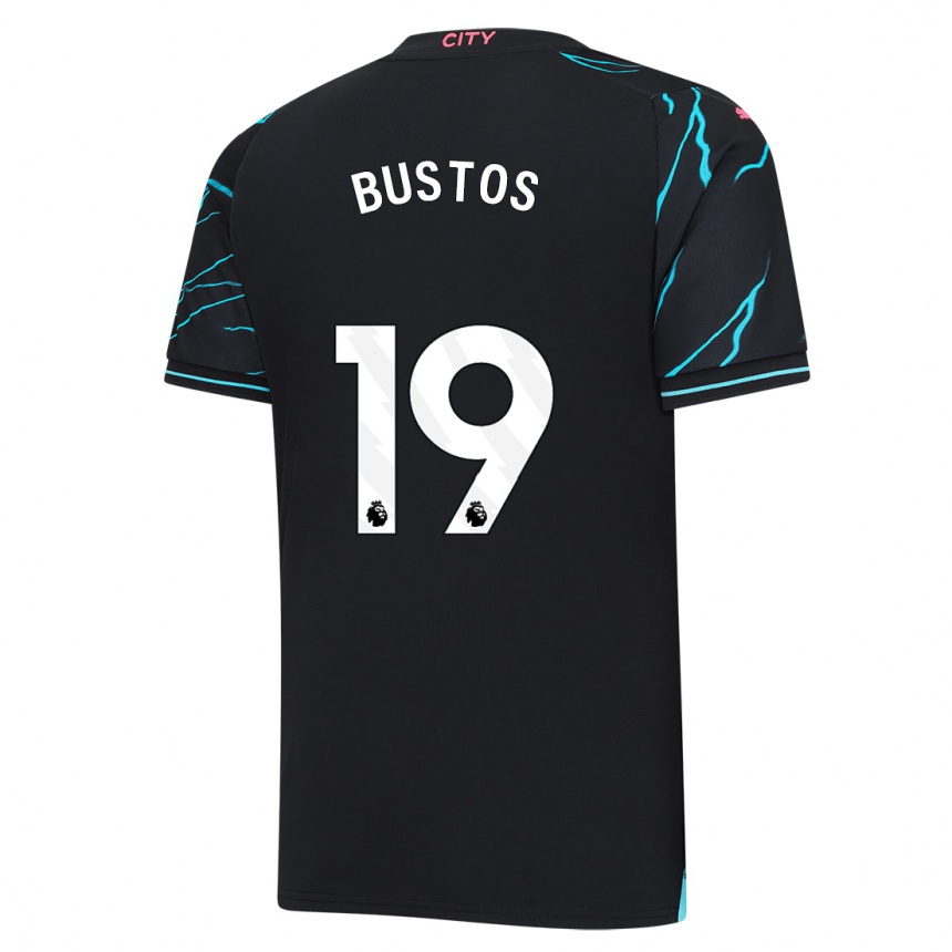 Kinder Fußball Nahuel Bustos #19 Dunkelblau Ausweichtrikot Trikot 2023/24 T-Shirt Luxemburg