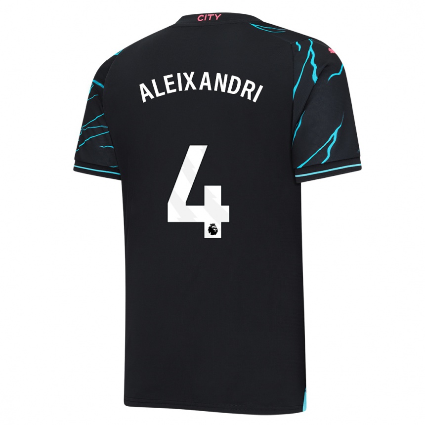 Kinder Fußball Laia Aleixandri #4 Dunkelblau Ausweichtrikot Trikot 2023/24 T-Shirt Luxemburg