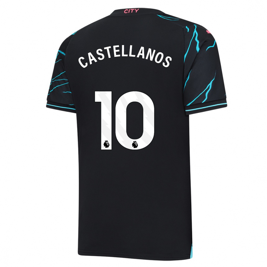 Kinder Fußball Deyna Castellanos #10 Dunkelblau Ausweichtrikot Trikot 2023/24 T-Shirt Luxemburg