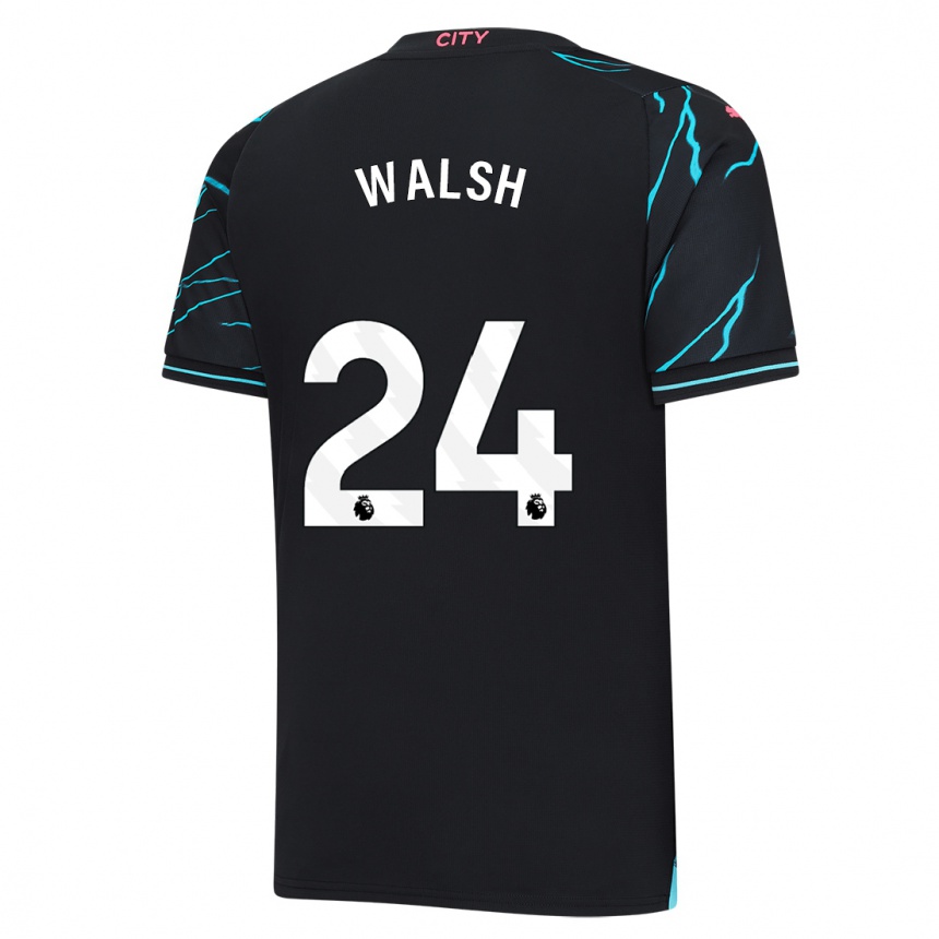 Kinder Fußball Keira Walsh #24 Dunkelblau Ausweichtrikot Trikot 2023/24 T-Shirt Luxemburg