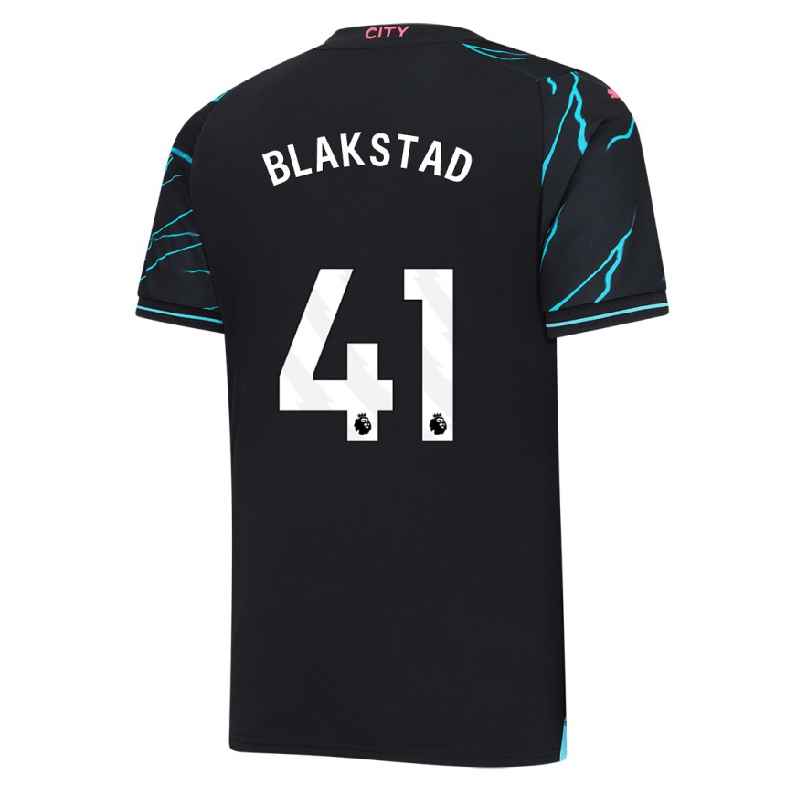 Kinder Fußball Julie Blakstad #41 Dunkelblau Ausweichtrikot Trikot 2023/24 T-Shirt Luxemburg