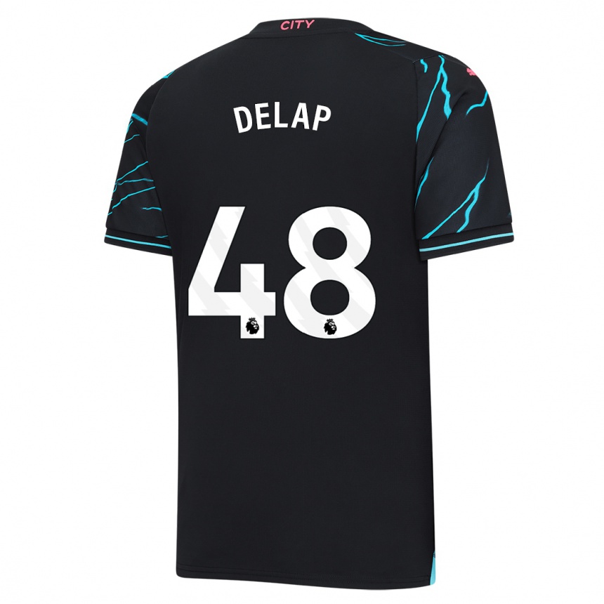 Kinder Fußball Liam Delap #48 Dunkelblau Ausweichtrikot Trikot 2023/24 T-Shirt Luxemburg