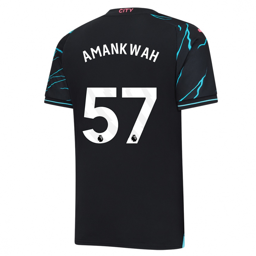 Kinder Fußball Yeboah Amankwah #57 Dunkelblau Ausweichtrikot Trikot 2023/24 T-Shirt Luxemburg