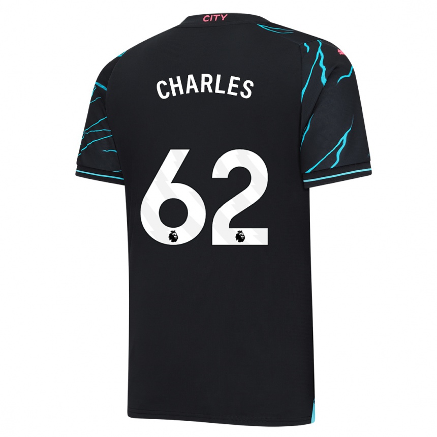 Kinder Fußball Shea Charles #62 Dunkelblau Ausweichtrikot Trikot 2023/24 T-Shirt Luxemburg