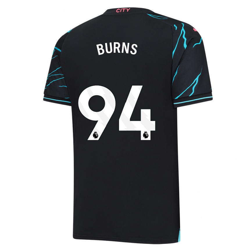 Kinder Fußball Finley Burns #94 Dunkelblau Ausweichtrikot Trikot 2023/24 T-Shirt Luxemburg