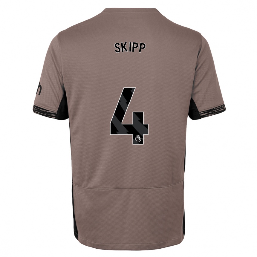 Kinder Fußball Oliver Skipp #4 Dunkelbeige Ausweichtrikot Trikot 2023/24 T-Shirt Luxemburg