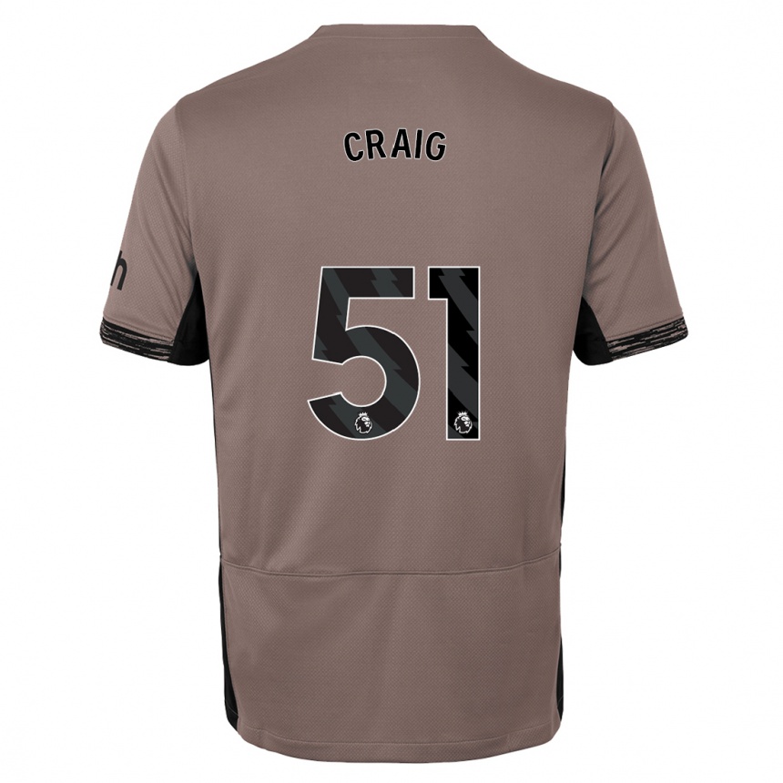 Kinder Fußball Matthew Craig #51 Dunkelbeige Ausweichtrikot Trikot 2023/24 T-Shirt Luxemburg