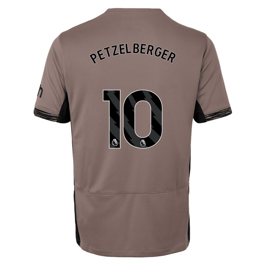 Kinder Fußball Ramona Petzelberger #10 Dunkelbeige Ausweichtrikot Trikot 2023/24 T-Shirt Luxemburg