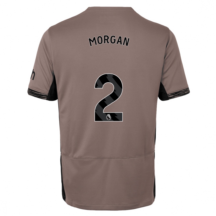 Kinder Fußball Esther Morgan #2 Dunkelbeige Ausweichtrikot Trikot 2023/24 T-Shirt Luxemburg