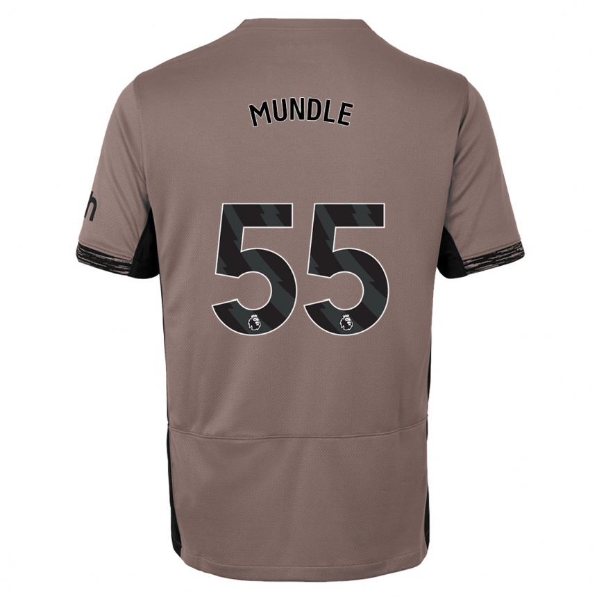 Kinder Fußball Romaine Mundle #55 Dunkelbeige Ausweichtrikot Trikot 2023/24 T-Shirt Luxemburg