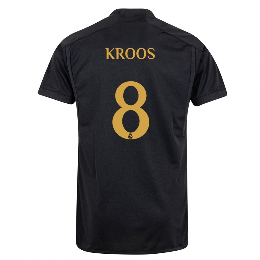 Kinder Fußball Toni Kroos #8 Schwarz Ausweichtrikot Trikot 2023/24 T-Shirt Luxemburg