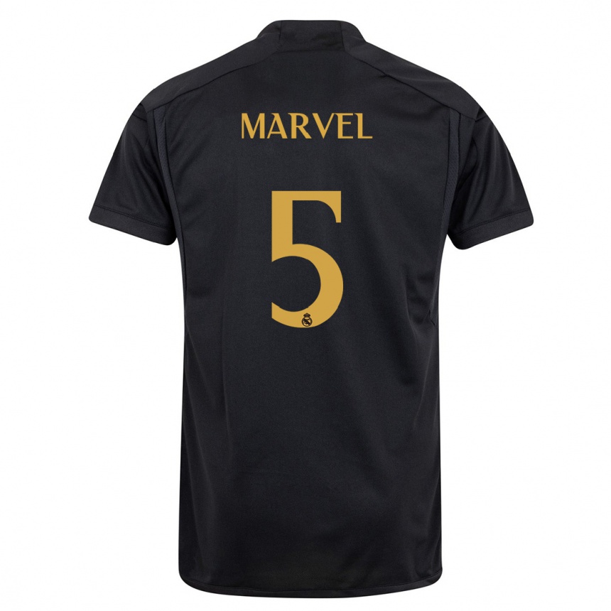 Kinder Fußball Marvel #5 Schwarz Ausweichtrikot Trikot 2023/24 T-Shirt Luxemburg