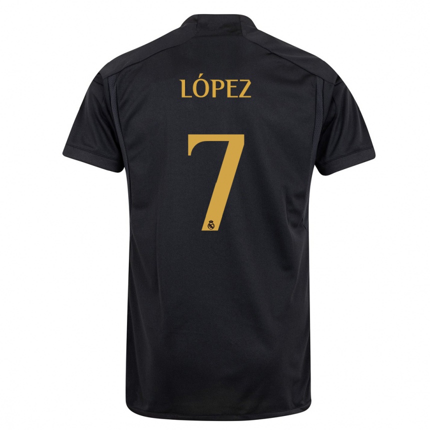 Kinder Fußball Noel López #7 Schwarz Ausweichtrikot Trikot 2023/24 T-Shirt Luxemburg