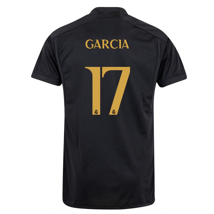 Kinder Fußball Gonzalo Garcia #17 Schwarz Ausweichtrikot Trikot 2023/24 T-Shirt Luxemburg