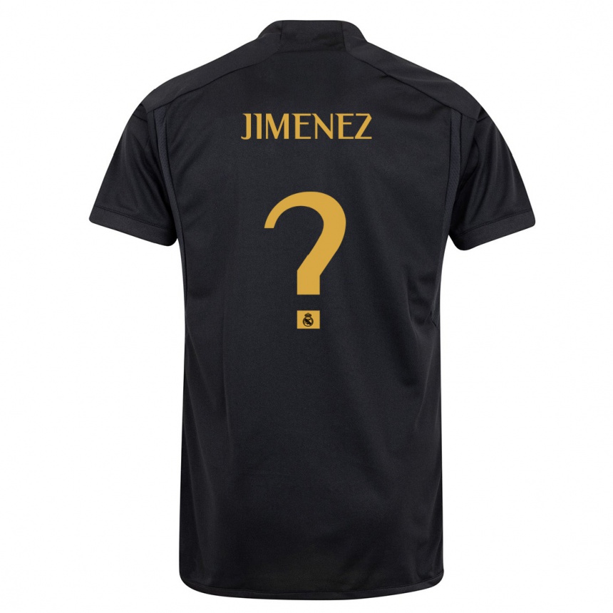 Kinder Fußball David Jimenez #0 Schwarz Ausweichtrikot Trikot 2023/24 T-Shirt Luxemburg