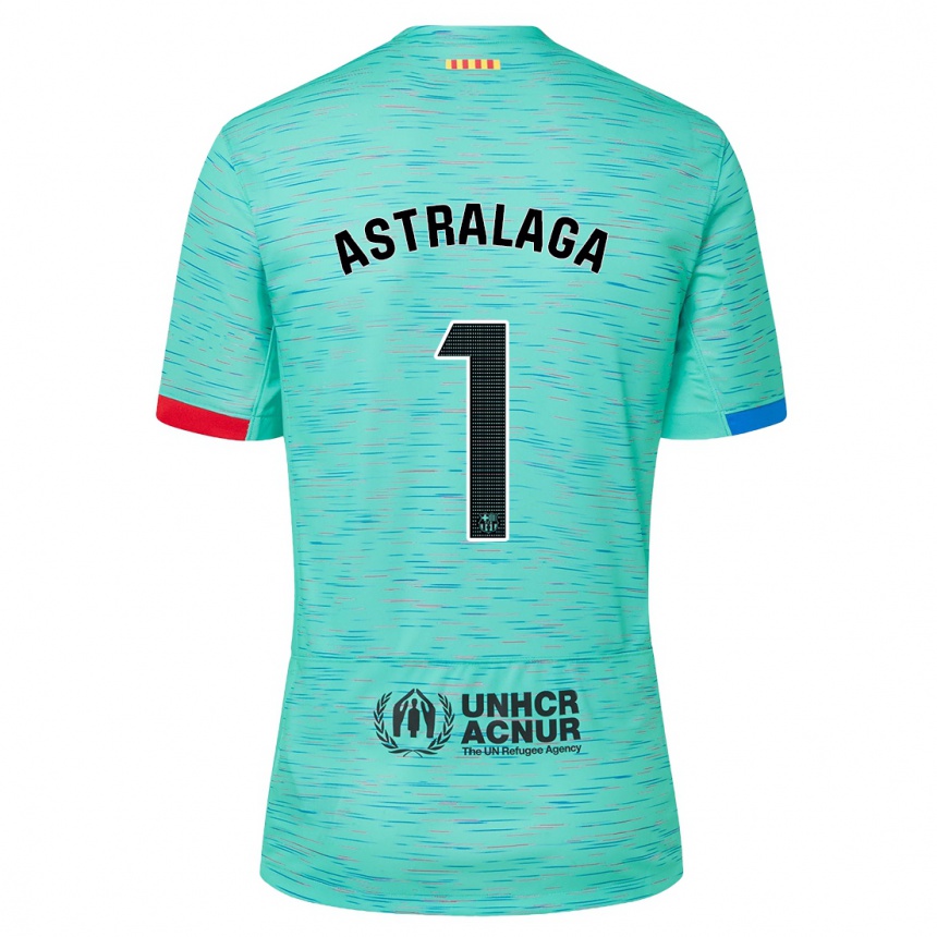 Kinder Fußball Ander Astralaga #1 Helles Aqua Ausweichtrikot Trikot 2023/24 T-Shirt Luxemburg