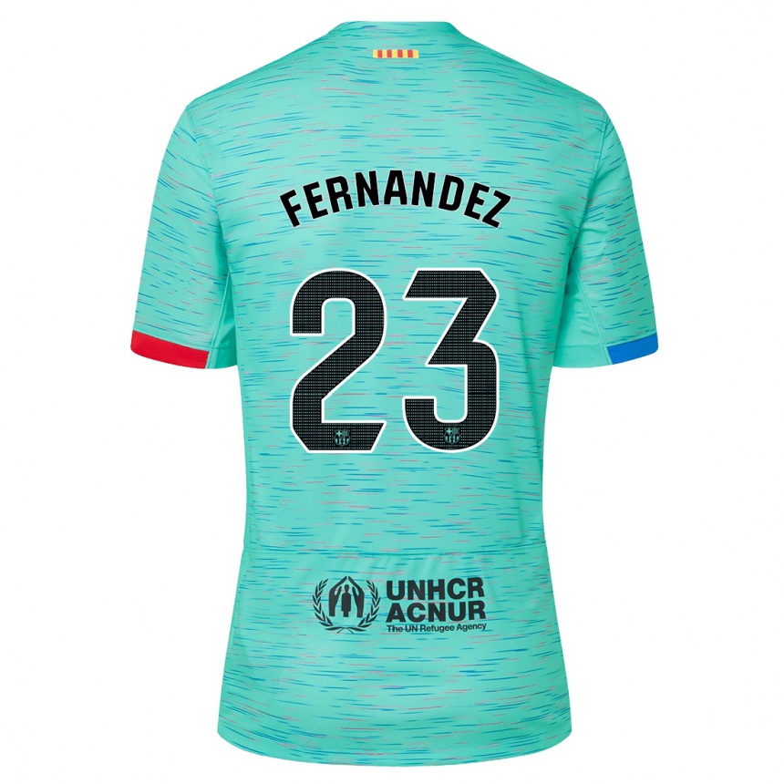 Kinder Fußball Pelayo Fernandez #23 Helles Aqua Ausweichtrikot Trikot 2023/24 T-Shirt Luxemburg