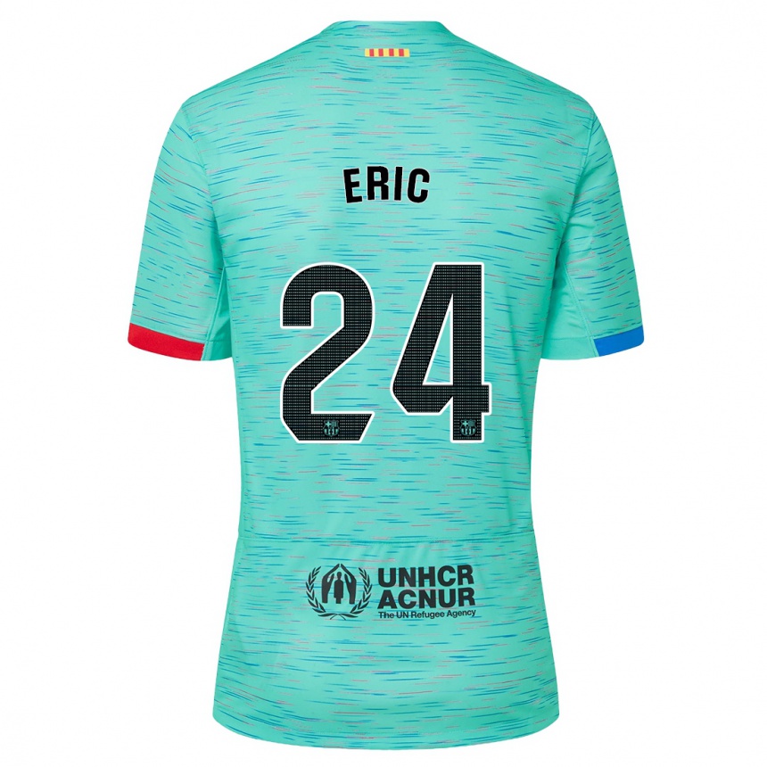 Kinder Fußball Eric Garcia #24 Helles Aqua Ausweichtrikot Trikot 2023/24 T-Shirt Luxemburg