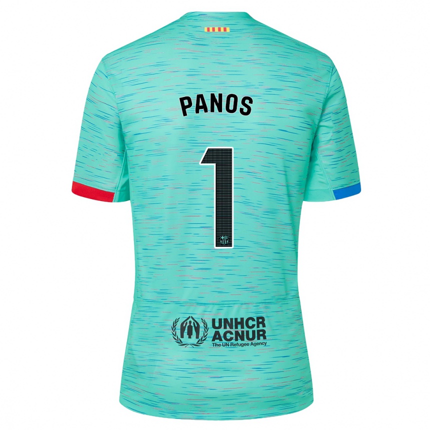 Kinder Fußball Sandra Panos #1 Helles Aqua Ausweichtrikot Trikot 2023/24 T-Shirt Luxemburg