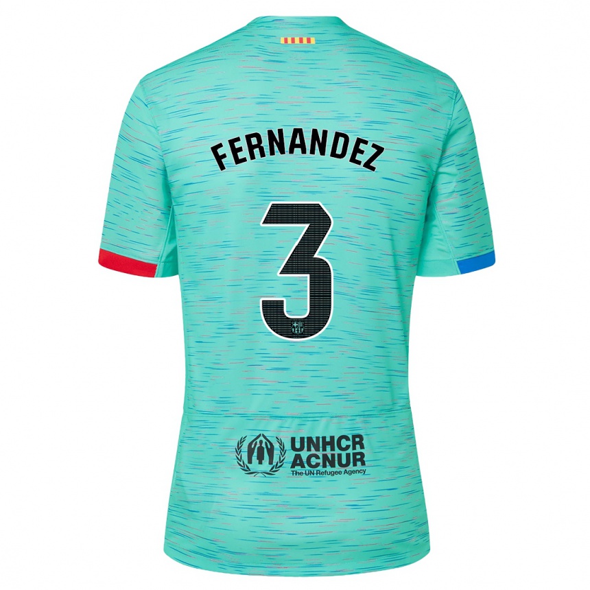 Kinder Fußball Jana Fernandez #3 Helles Aqua Ausweichtrikot Trikot 2023/24 T-Shirt Luxemburg