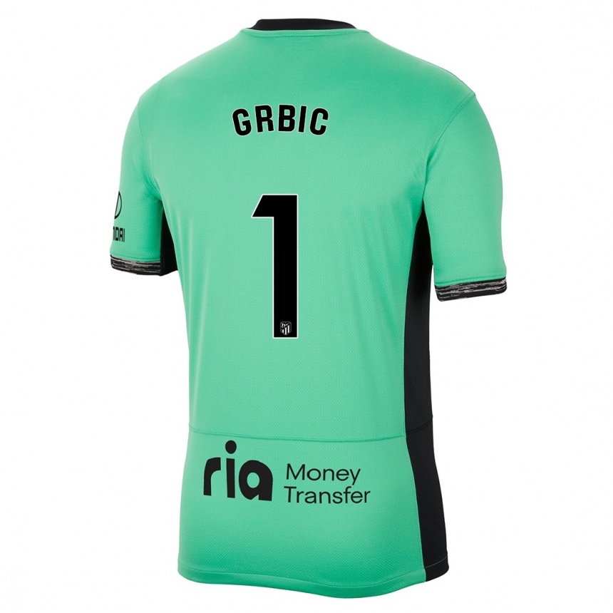 Kinder Fußball Ivo Grbic #1 Frühlingsgrün Ausweichtrikot Trikot 2023/24 T-Shirt Luxemburg