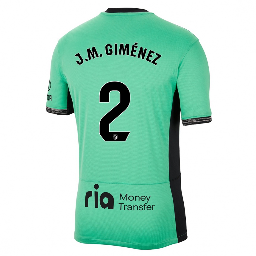 Kinder Fußball Jose Maria Gimenez #2 Frühlingsgrün Ausweichtrikot Trikot 2023/24 T-Shirt Luxemburg