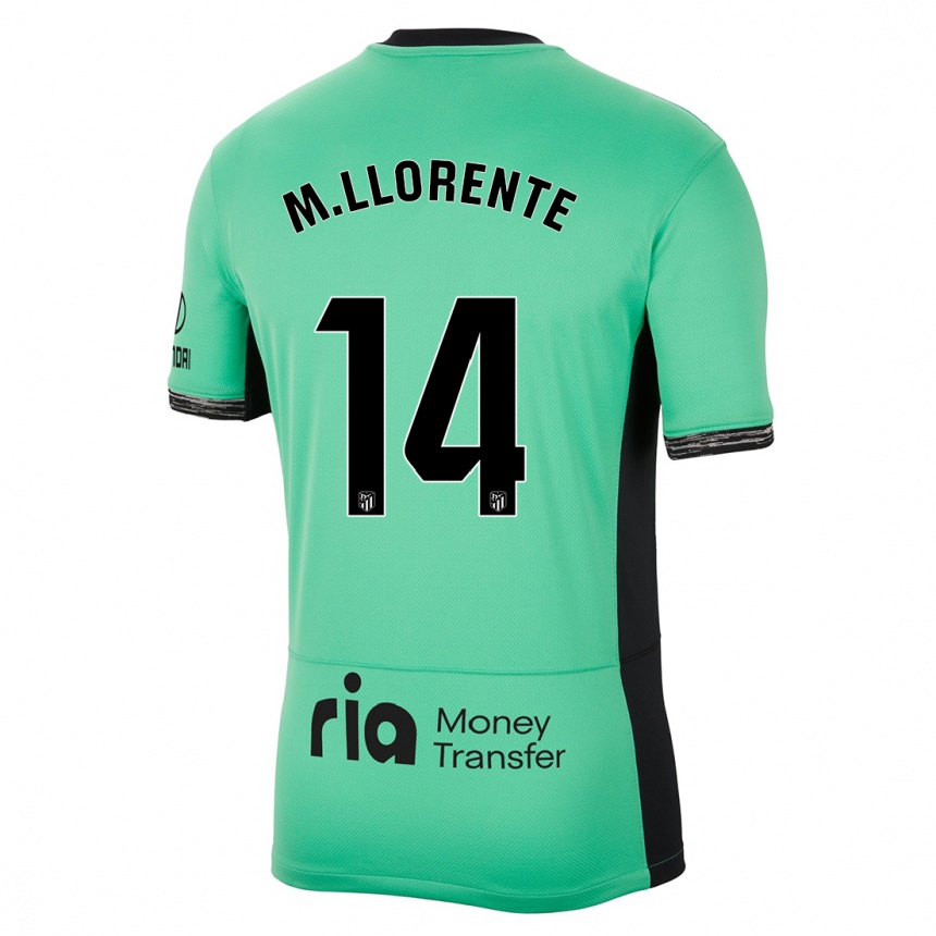 Kinder Fußball Marcos Llorente #14 Frühlingsgrün Ausweichtrikot Trikot 2023/24 T-Shirt Luxemburg