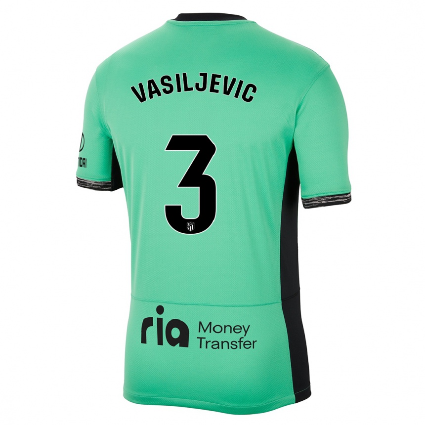 Kinder Fußball Ivan Vasiljevic #3 Frühlingsgrün Ausweichtrikot Trikot 2023/24 T-Shirt Luxemburg