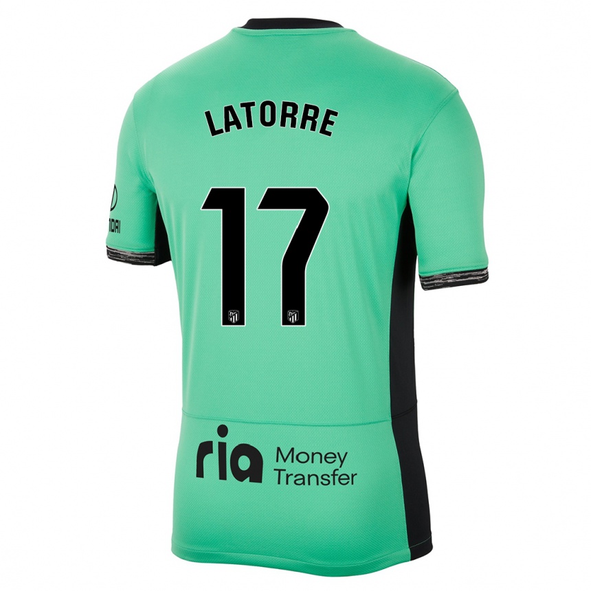 Kinder Fußball Barbara Latorre #17 Frühlingsgrün Ausweichtrikot Trikot 2023/24 T-Shirt Luxemburg